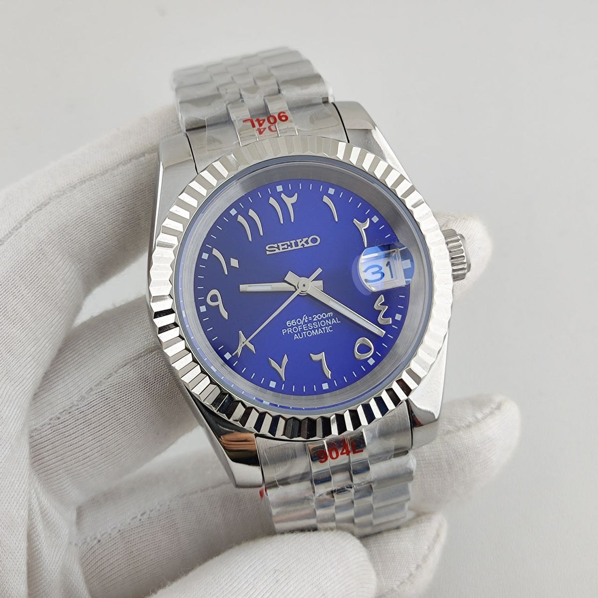 Seiko Mod Datejust Bleu Électrique