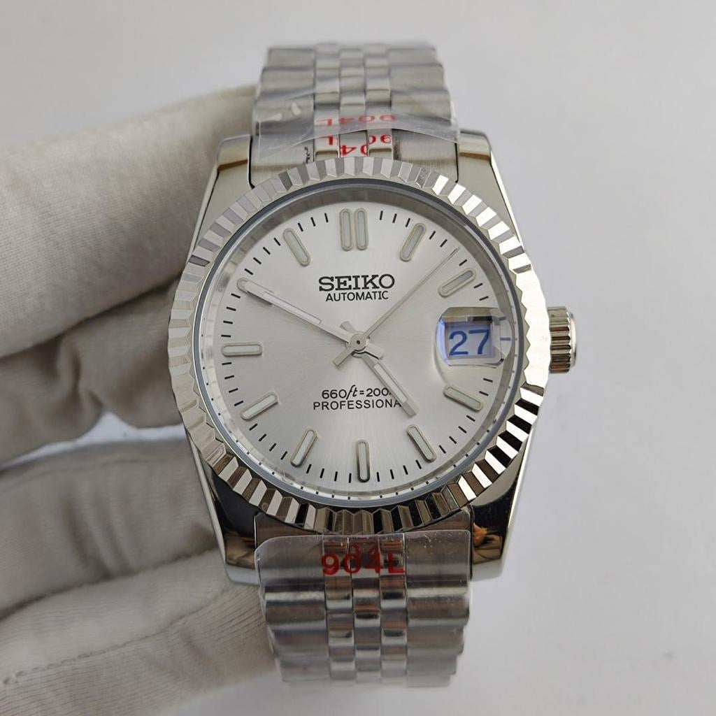 Seiko Mod Datejust Blanc