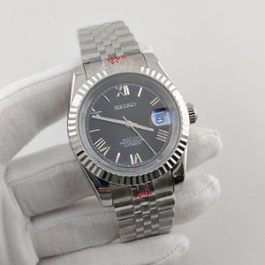 Seiko Mod Datejust Romaine Noire